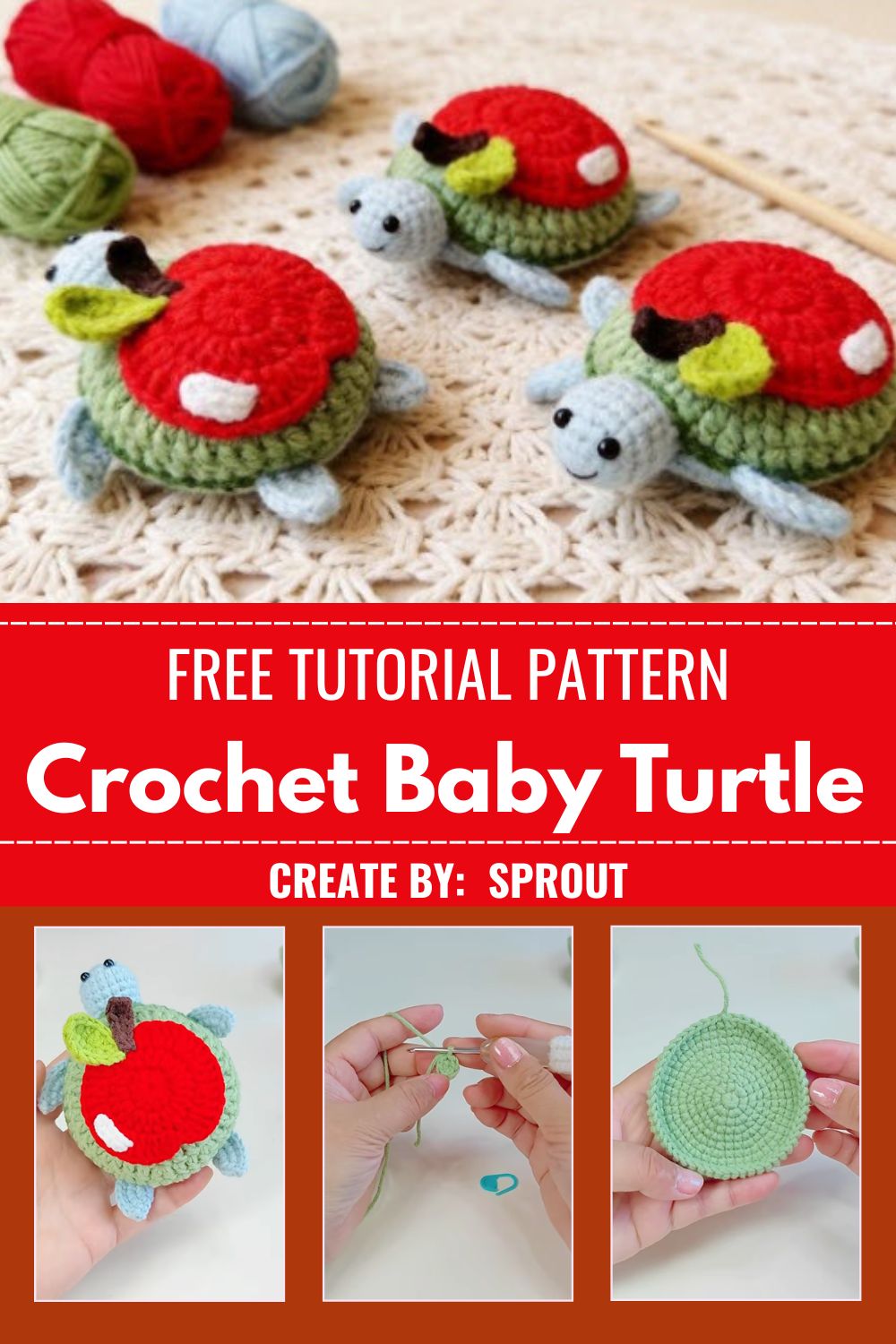 Crochet Baby Turtle Amigurumi Pattern for Kids