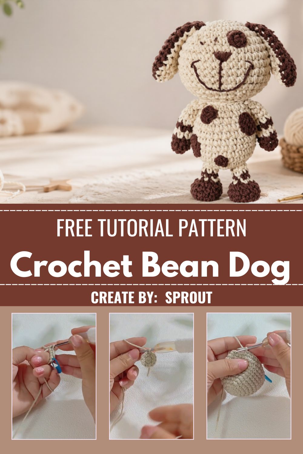 Crochet Bean Dog Amigurumi Pattern for All Skill Levels