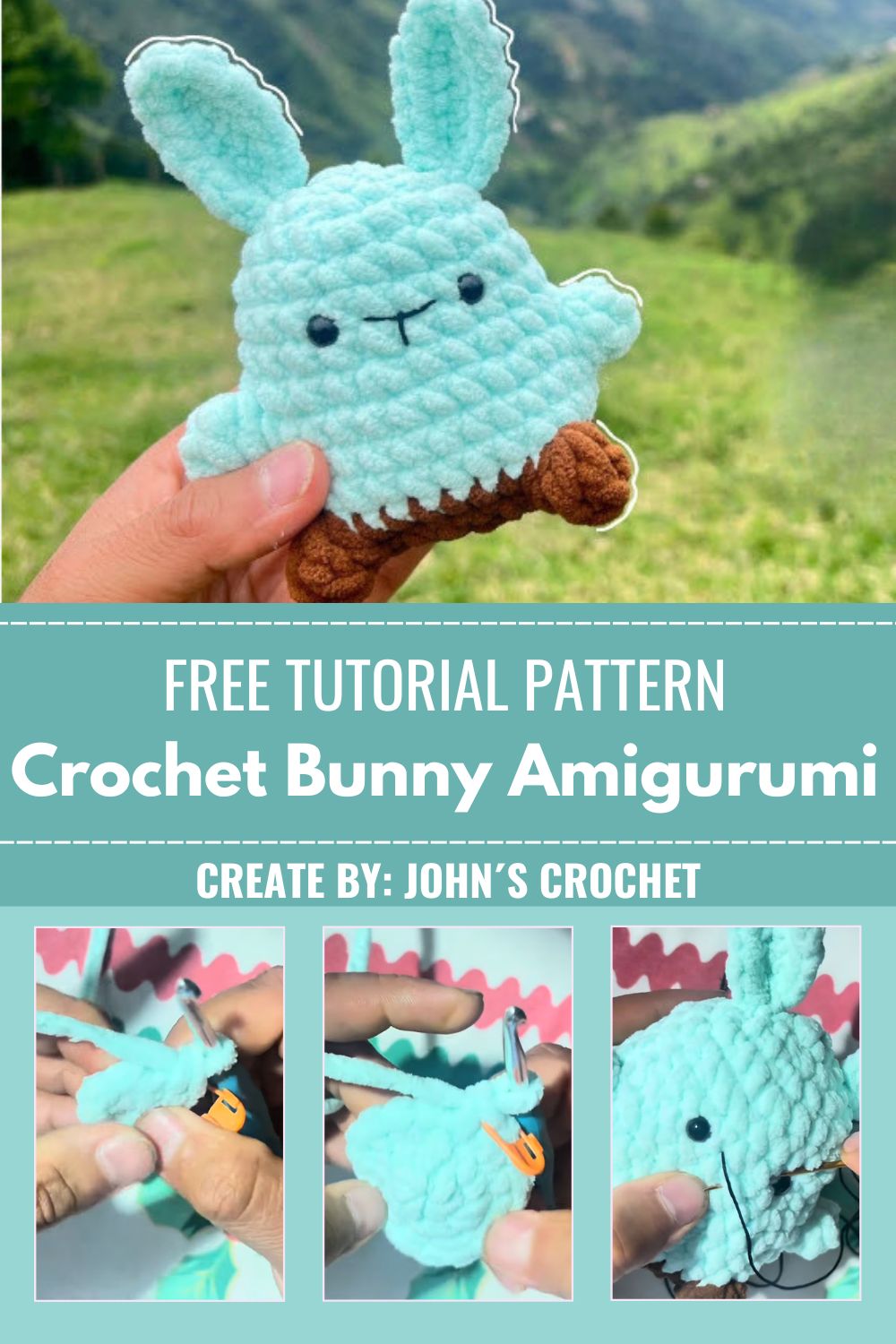Crochet Bunny Amigurumi Pattern with Floppy Ears