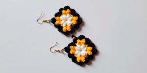 Crochet Granny Square Earrings Free Pattern for Beginners