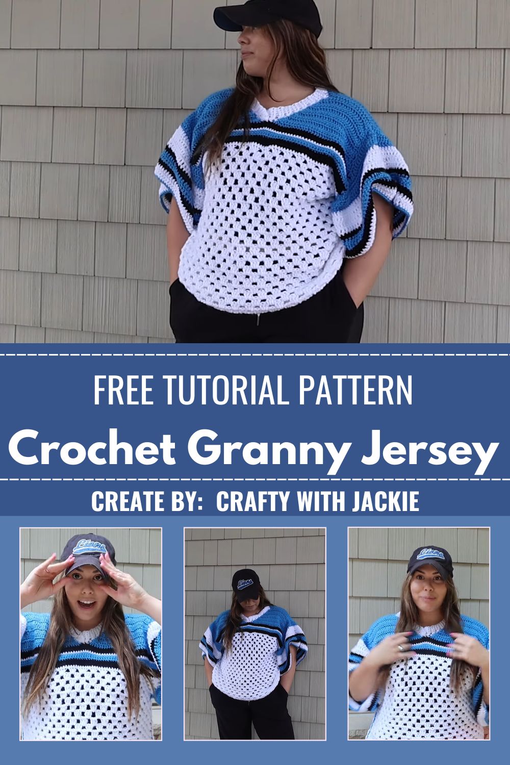 Crochet Granny Stitch Jersey Pattern with Classic Team Style