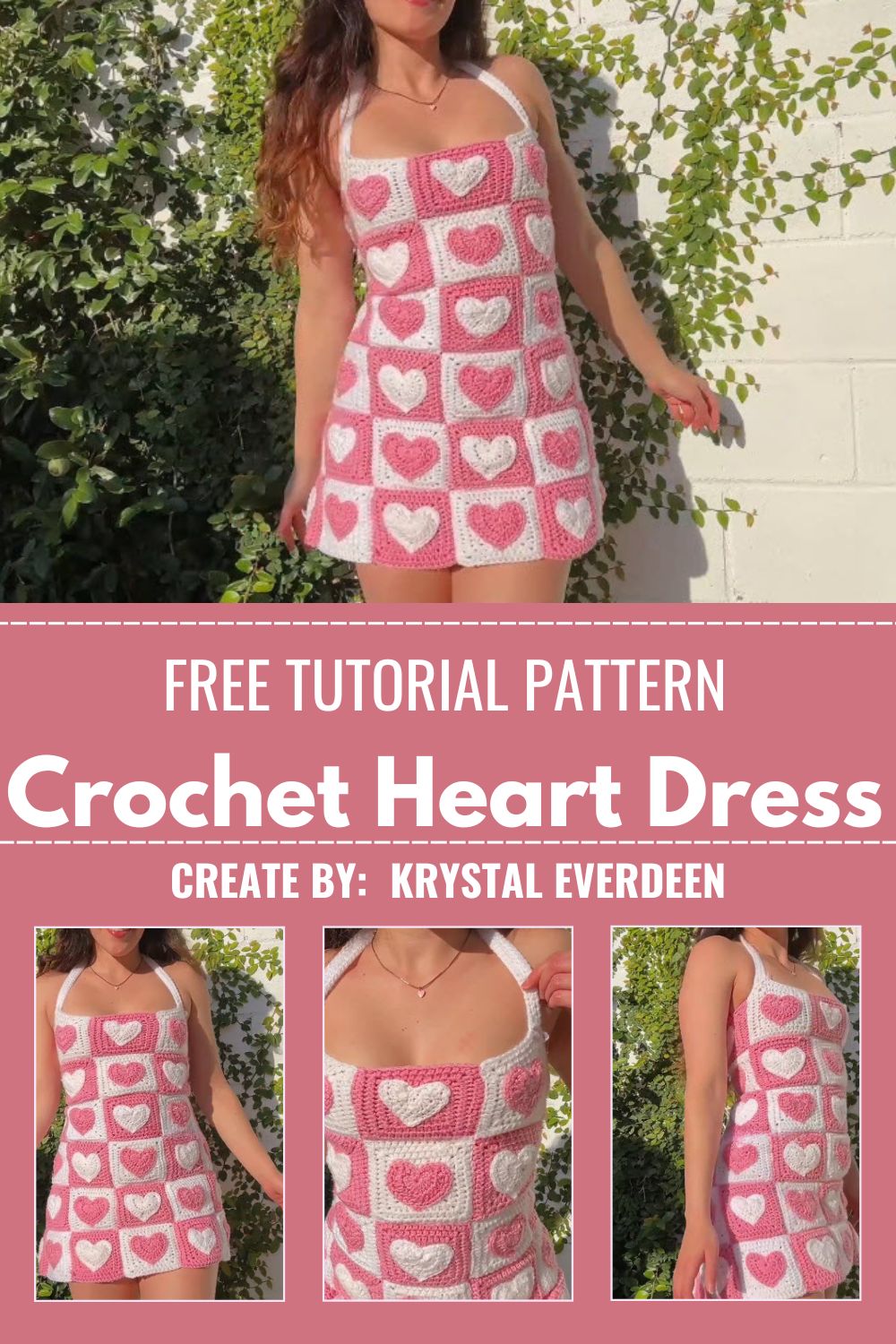 Crochet Heart Dress Pattern with a Flowy Heart Motif Skirt