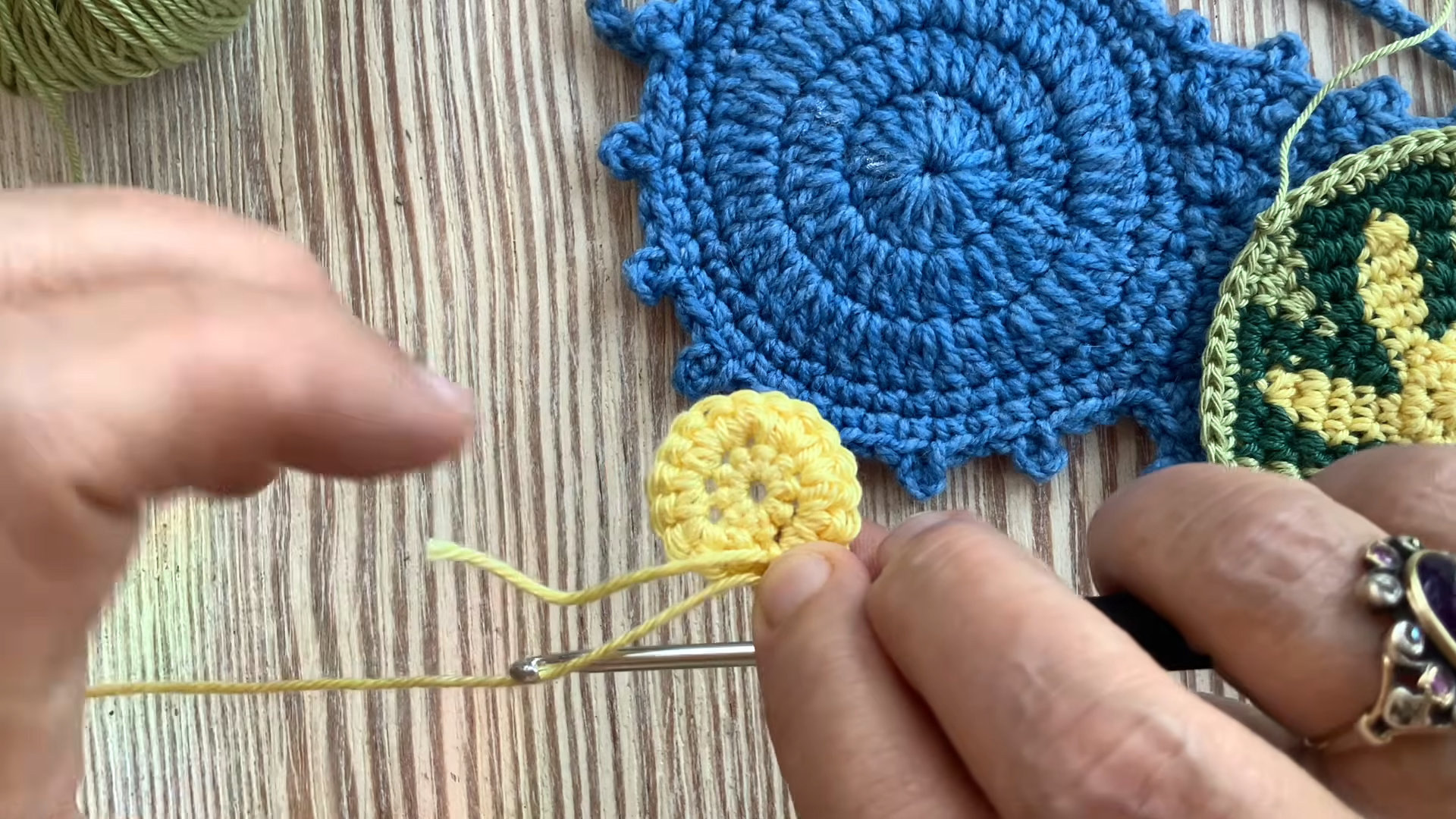 Crochet Sleep Mask Pattern with Floral Tapestry Details