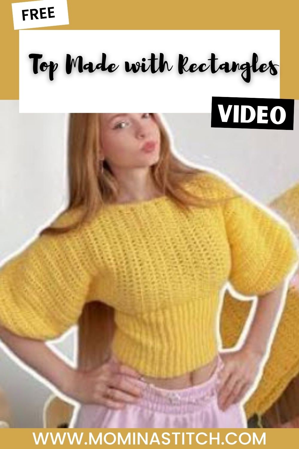 Crochet Top Made with Rectangles Pattern for Summer Fashion