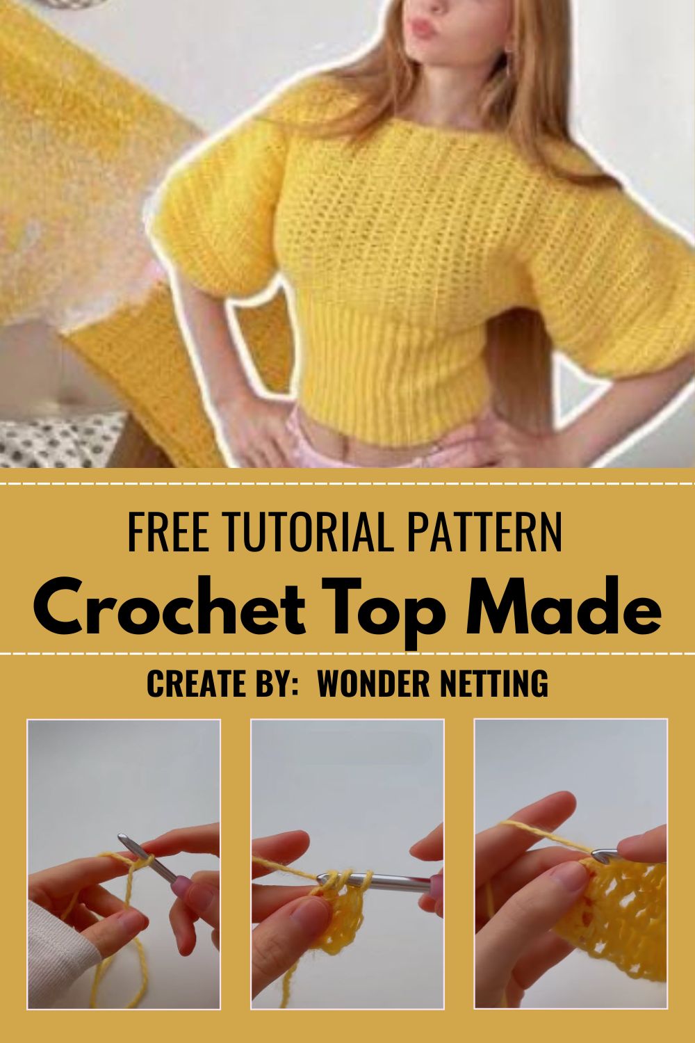 Crochet Top Made with Rectangles Pattern for Summer Fashion
