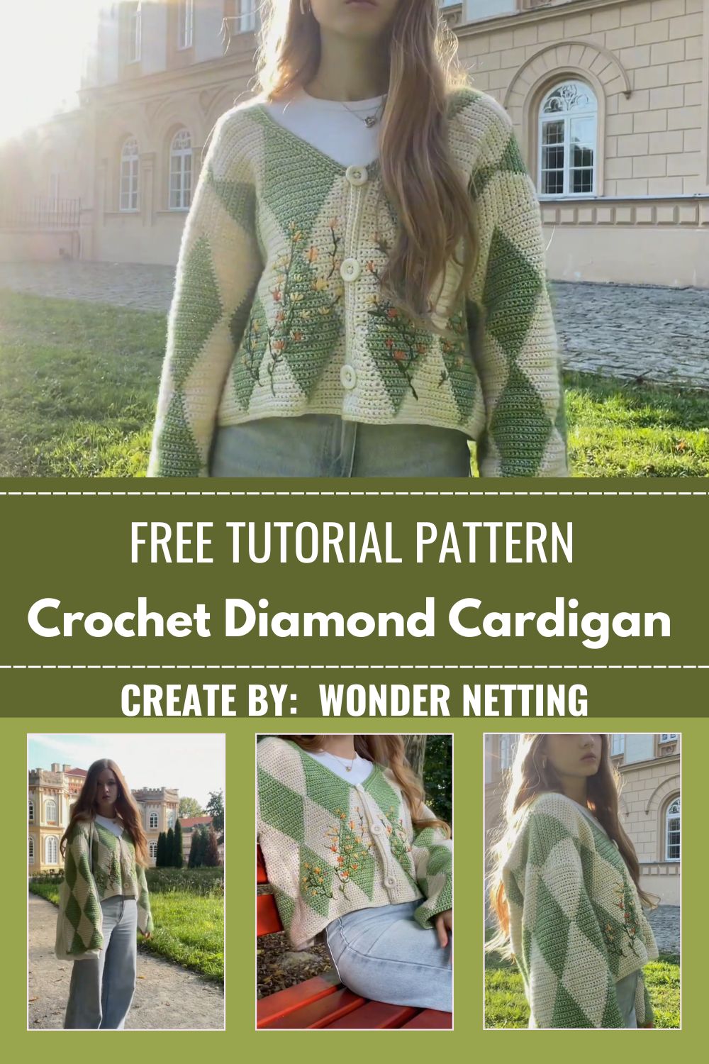 Free Crochet Diamond Cardigan Pattern for Beginners