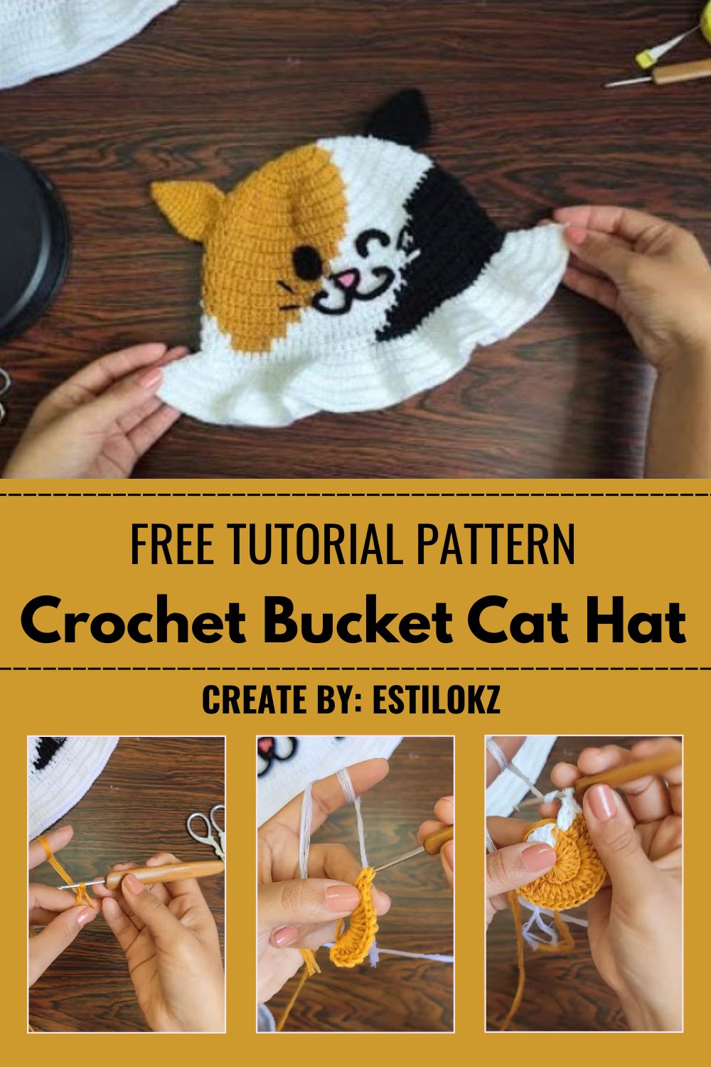 Kawaii Crochet Bucket Cat Hat Pattern You Can Make Today