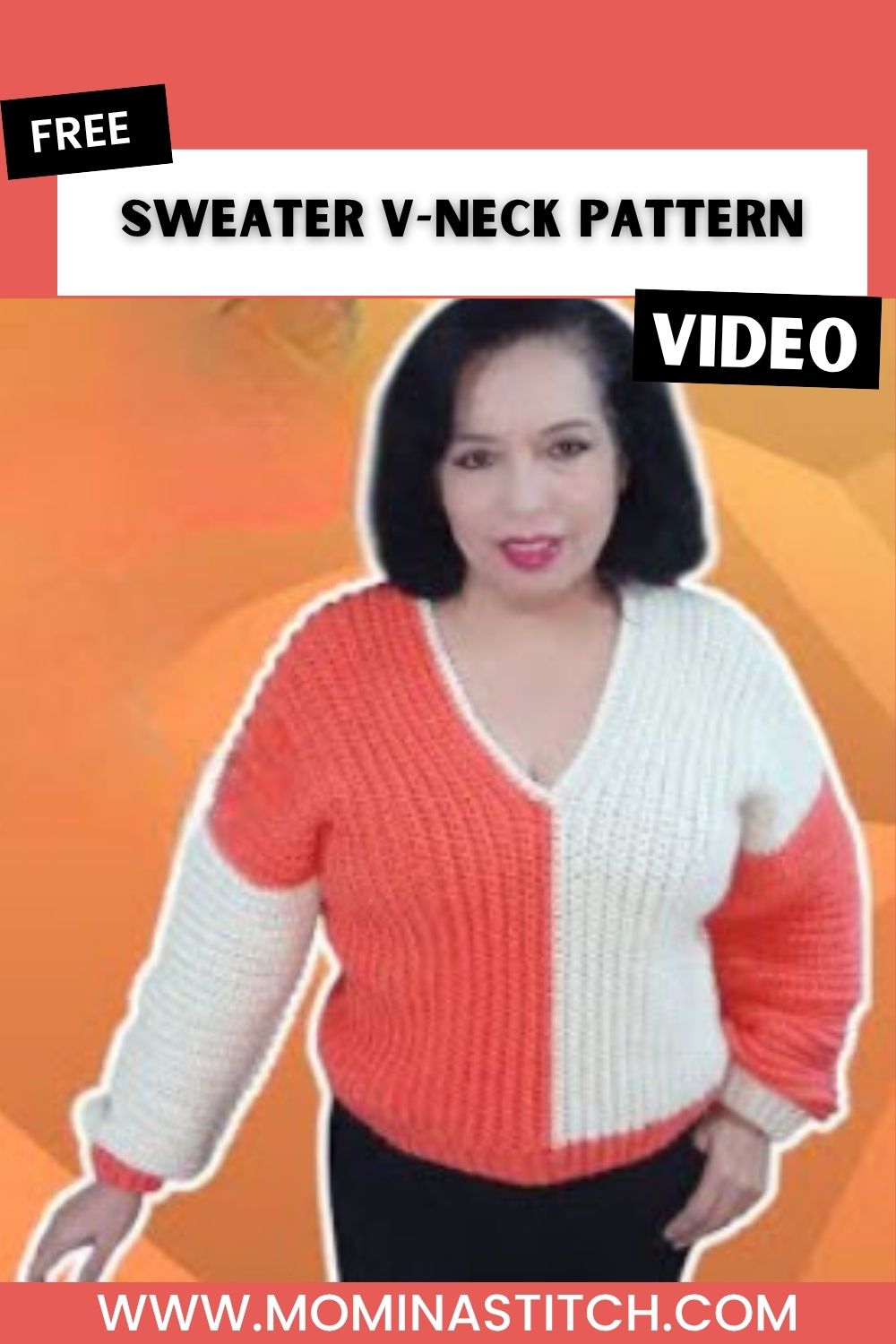 Two-Tone Crochet Sweater V-Neck Pattern for a Fresh Look
