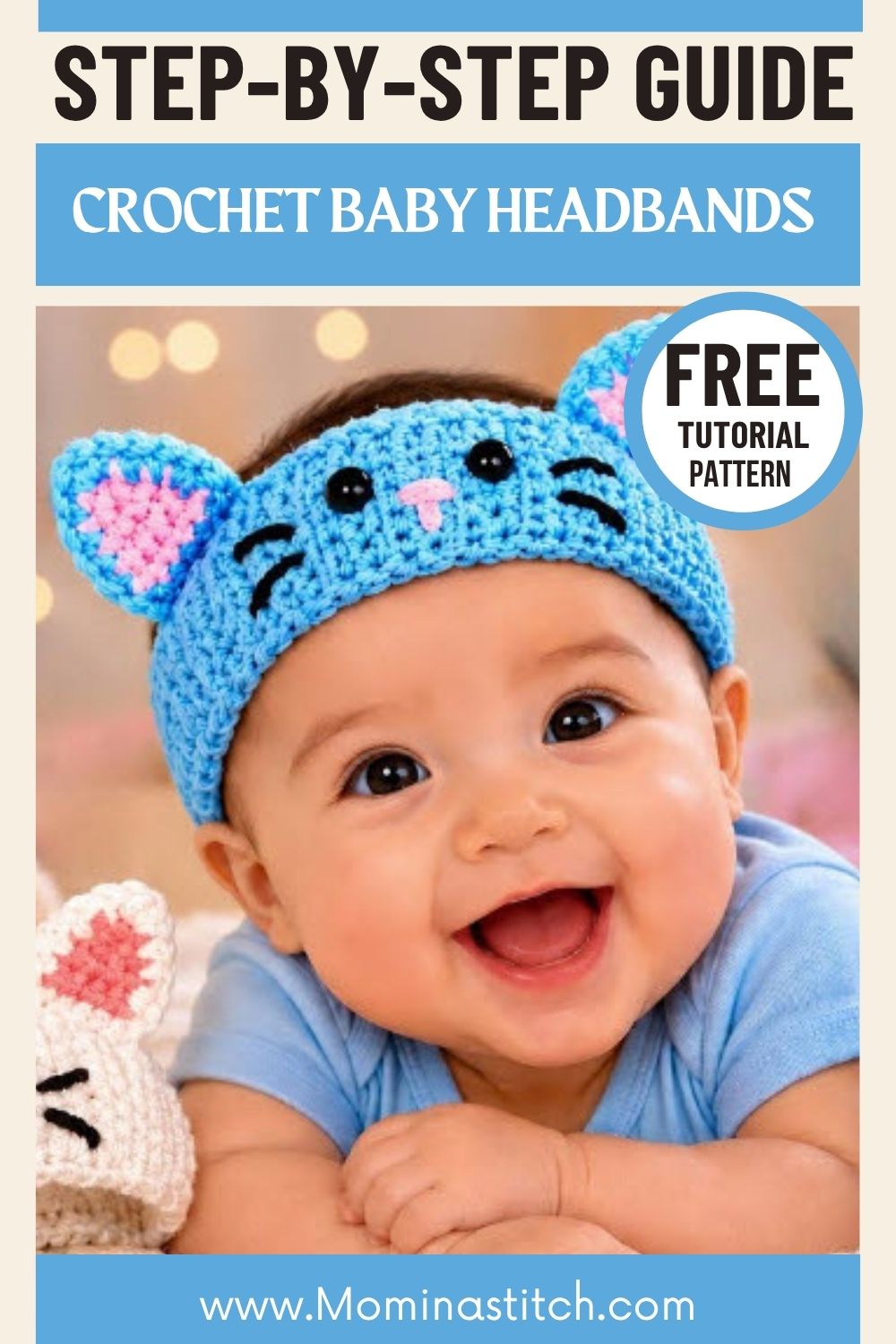 Adorable Crochet Baby Headbands Pattern with floral trim