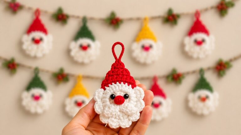 Adorable Crochet Cutest Santa Ornament Pattern Holiday Craft (2)