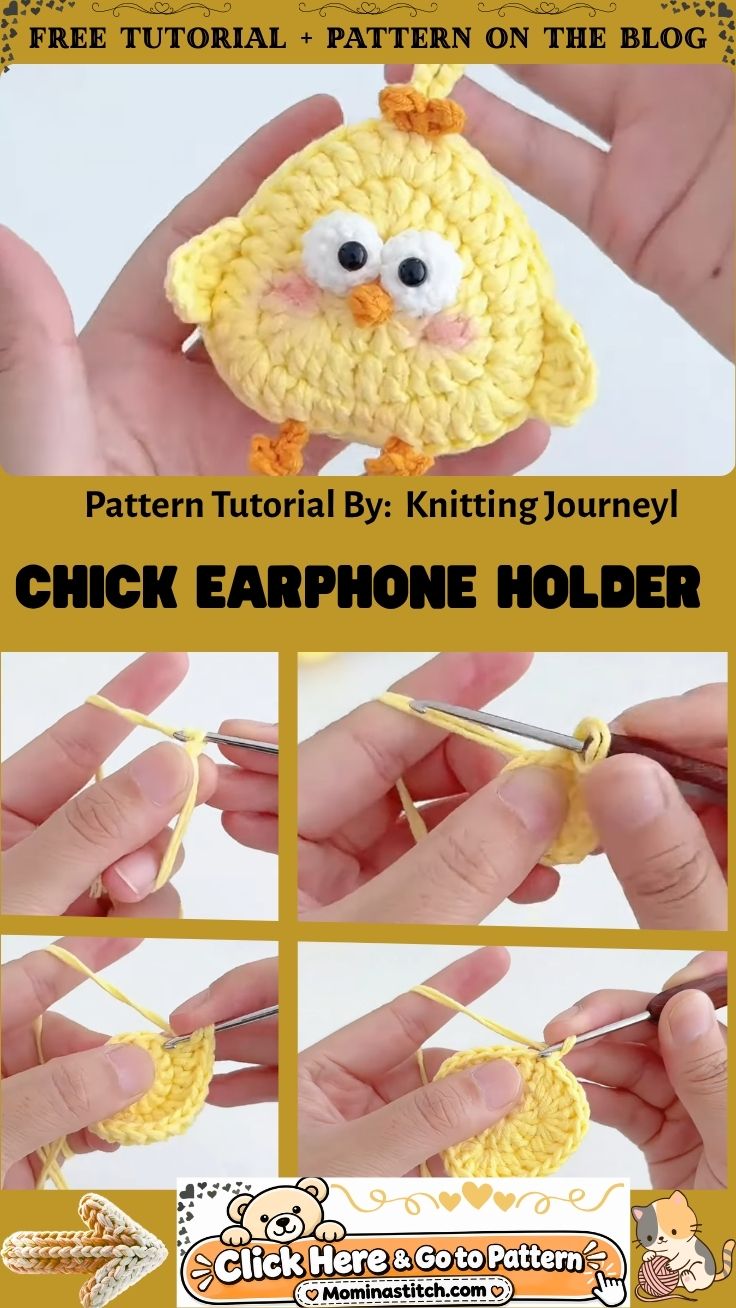 Crochet Cutest Chick Earphone Holder Amigurumi Pattern