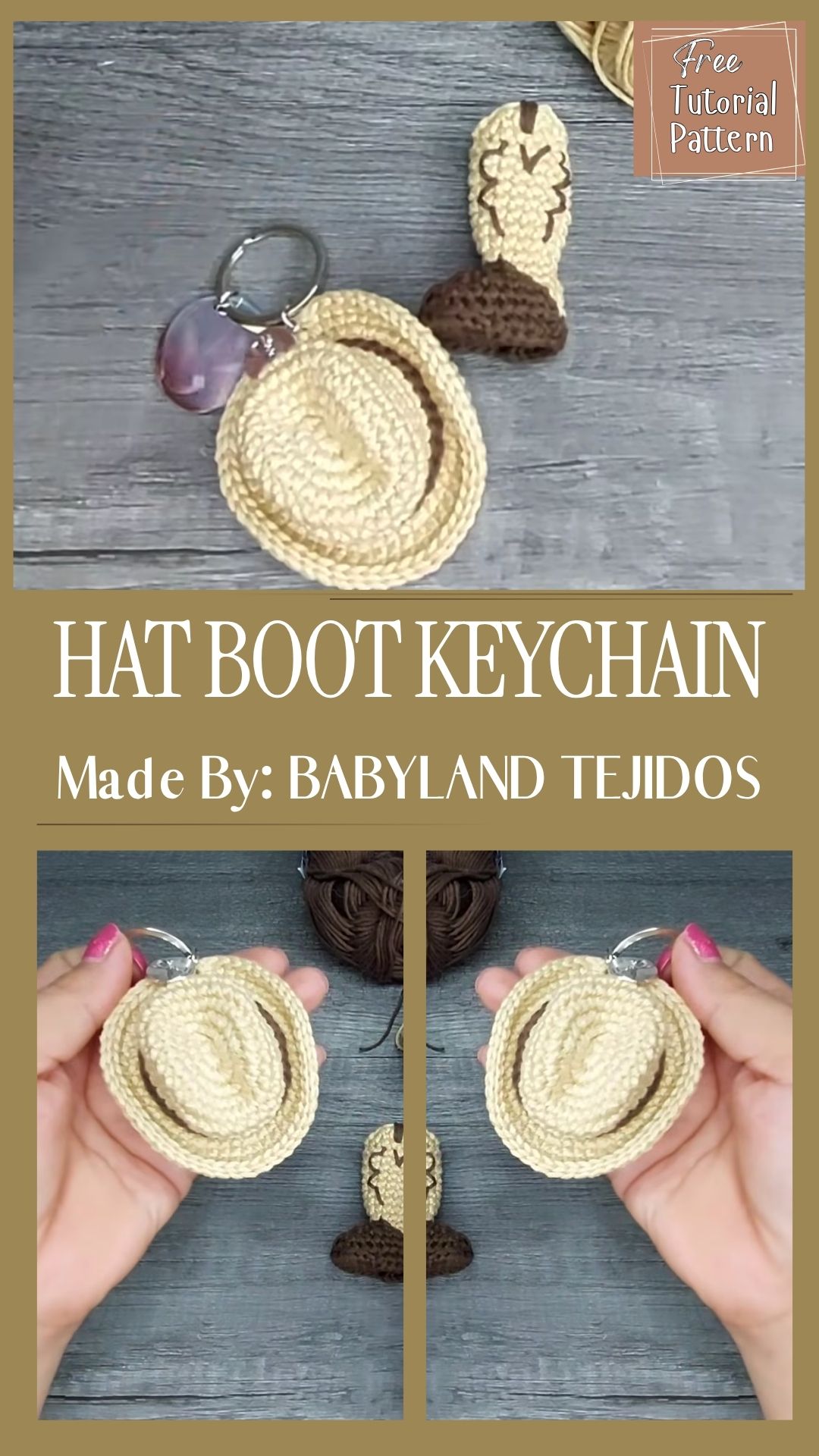 Crochet Hat and Boot Keychain Amigurumi Pattern