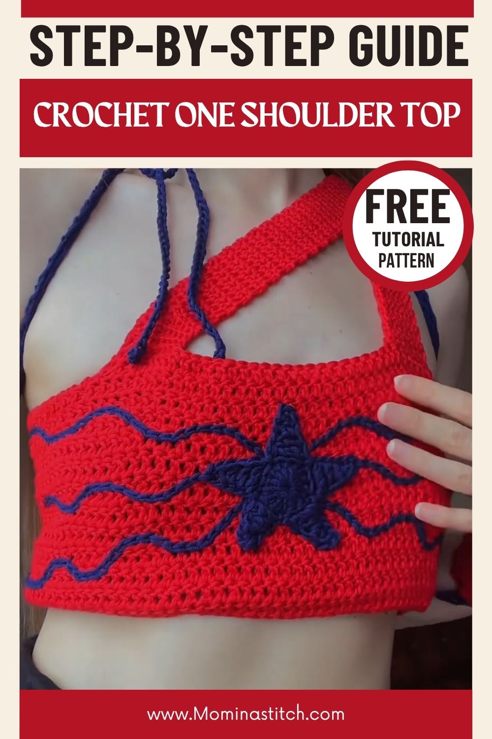 Crochet One Shoulder top Pattern in soft yarn texture