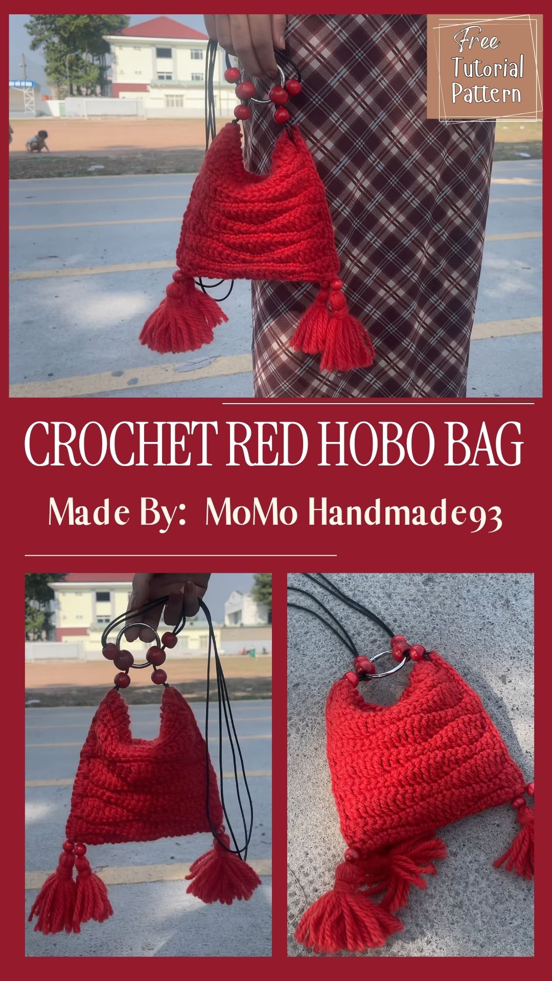 Crochet Red Hobo Bag Pattern for Special Outfits