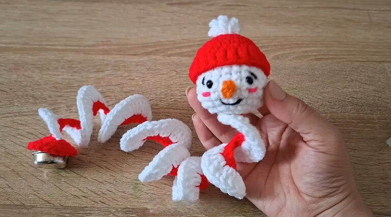 Crochet Spiral Snowman Amigurumi Pattern For Holiday Decor