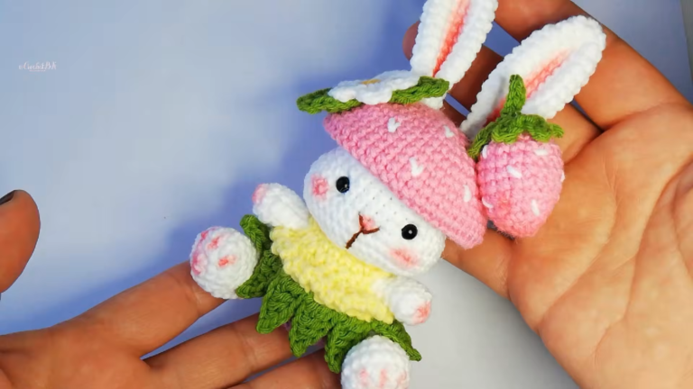 Crochet Strawberry Bunny Amigurumi Pattern for Animal Lovers