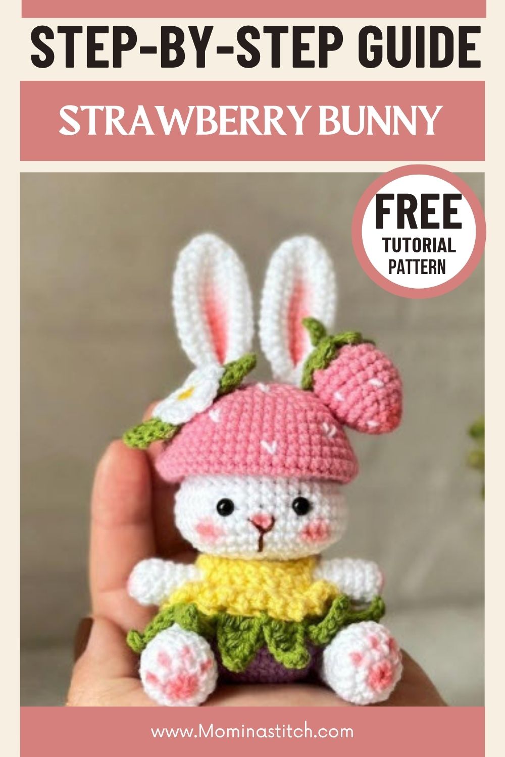 Crochet Strawberry Bunny Amigurumi Pattern for Animal Lovers