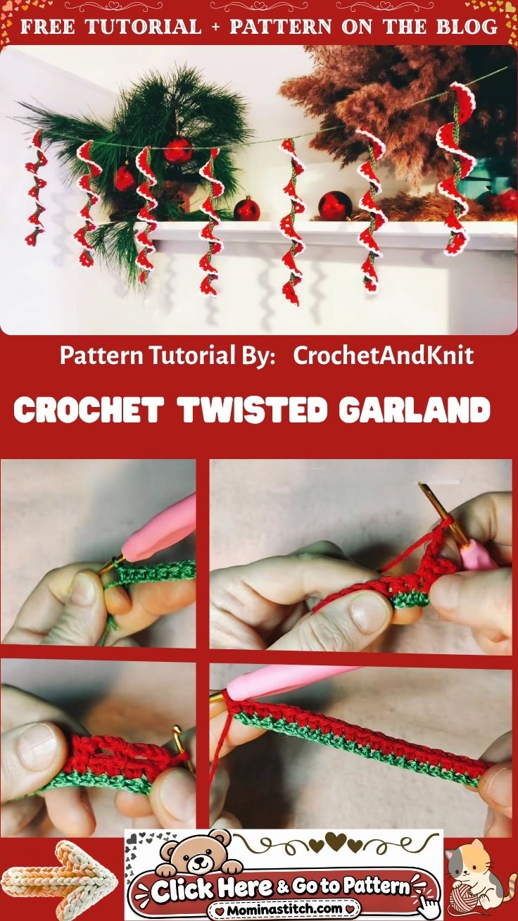 Easy Crochet Twisted Garland Pattern for Christmas decor