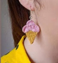 Free Crochet Ice Cream Earrings Pattern for Playful