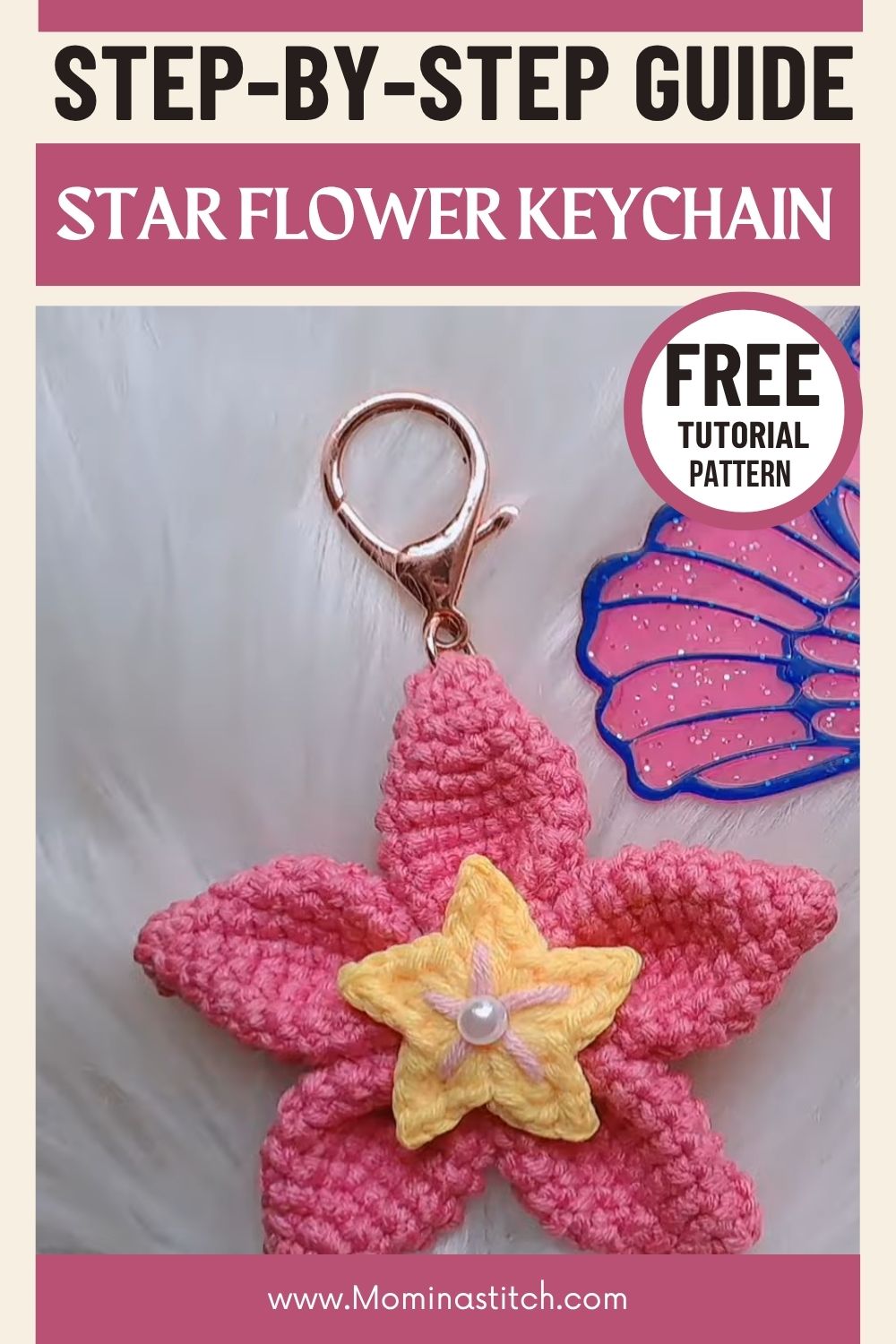 Free Crochet Star Flower Keychain Pattern Bini Inspired