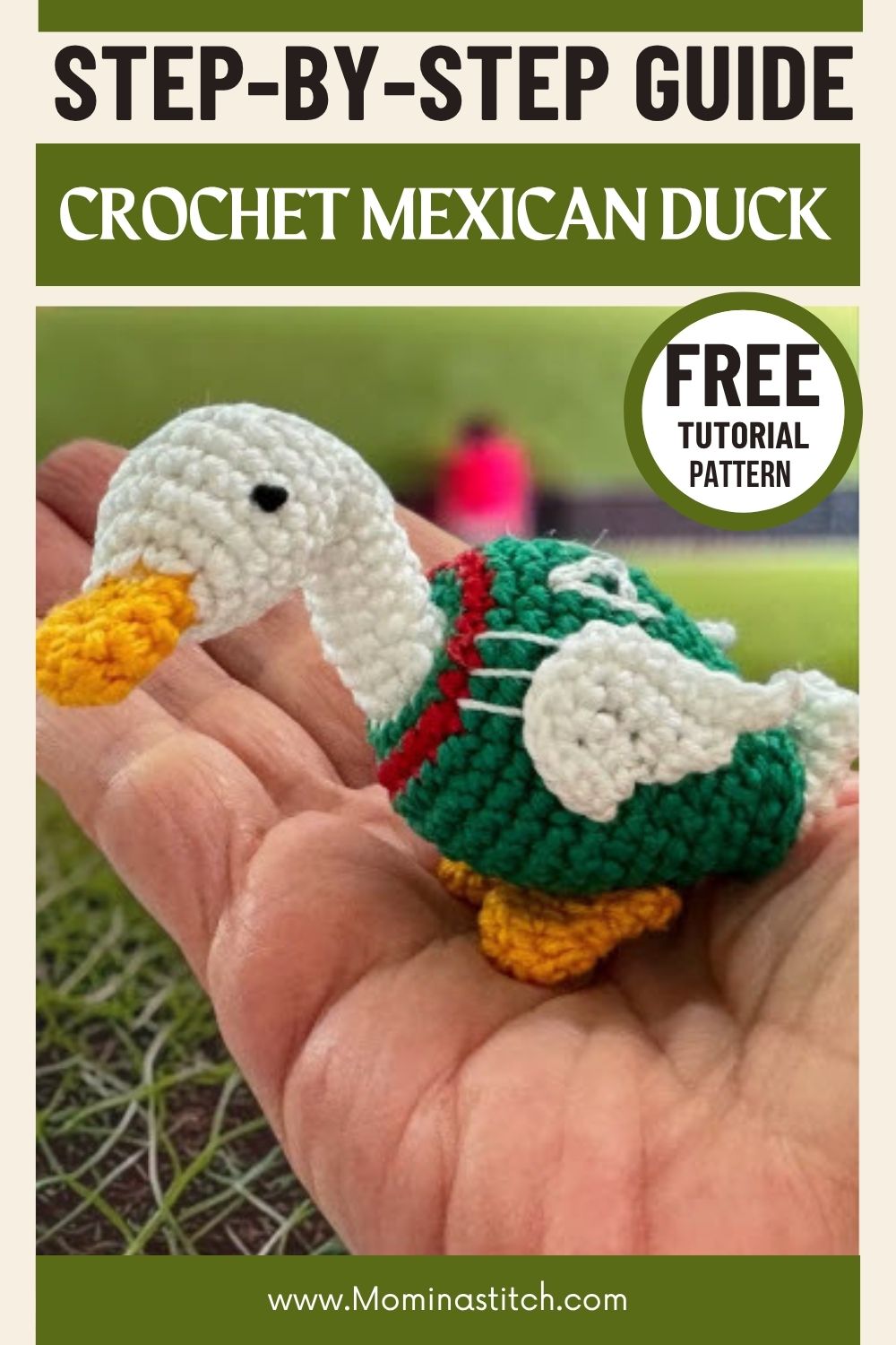 Handmade Crochet Mexican Duck Amigurumi Pattern with vibrant colors