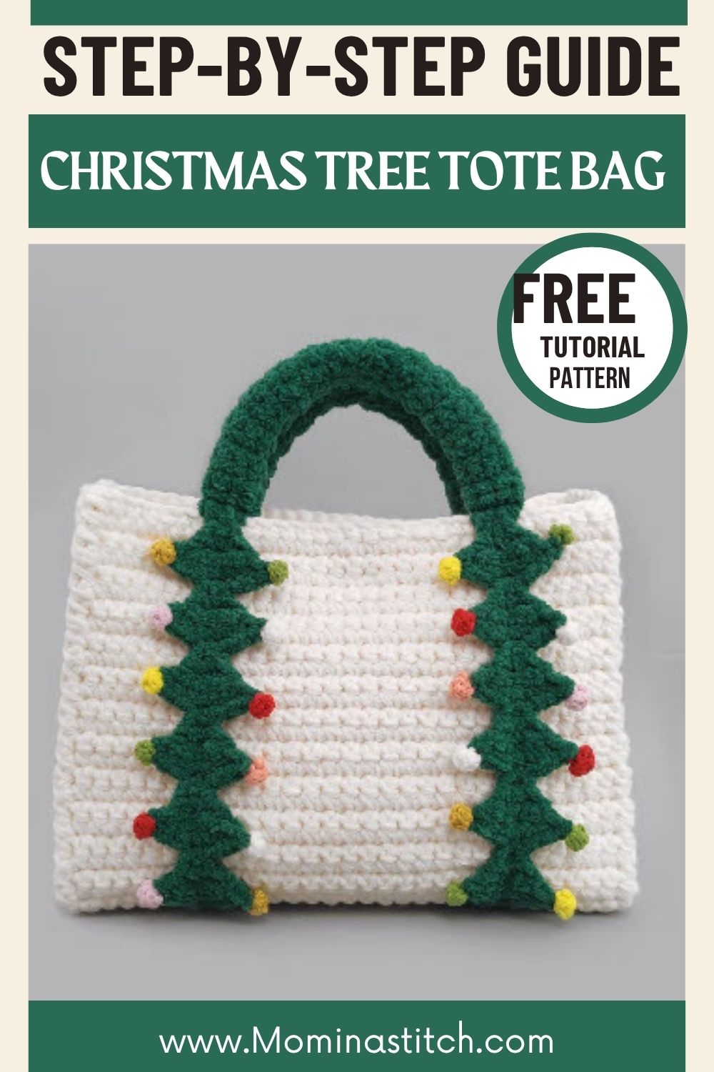 Make Crochet Christmas Tree Tote Bag Patetrn for Market Days