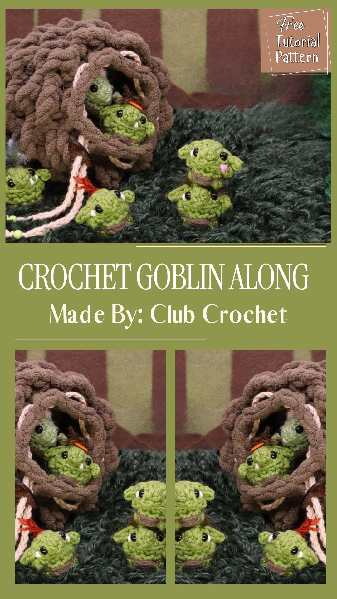Mini Crochet Goblin Along Pattern Amigurumi for Lovers