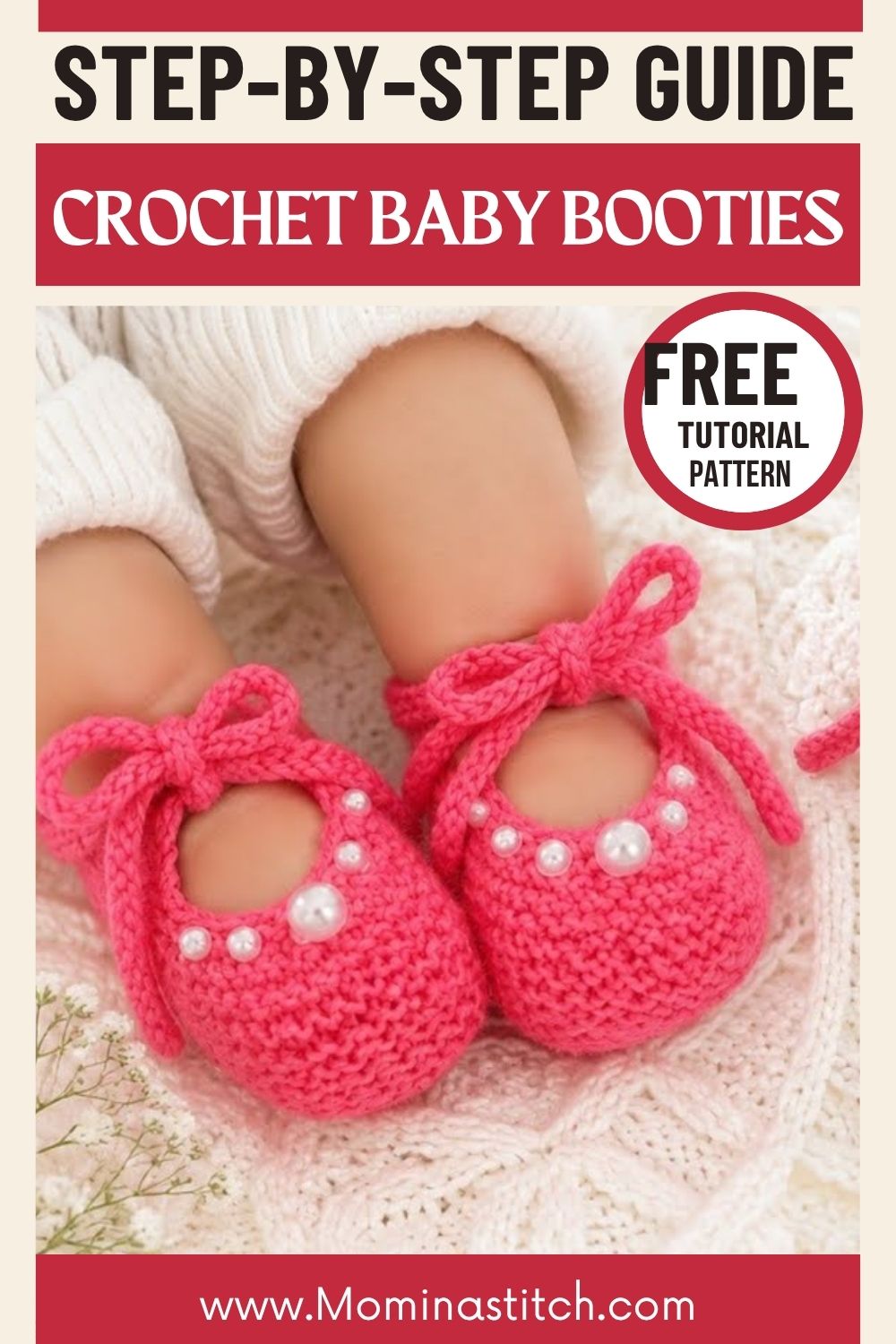 Soft Crochet Baby Booties Pattern with sock stitch texture