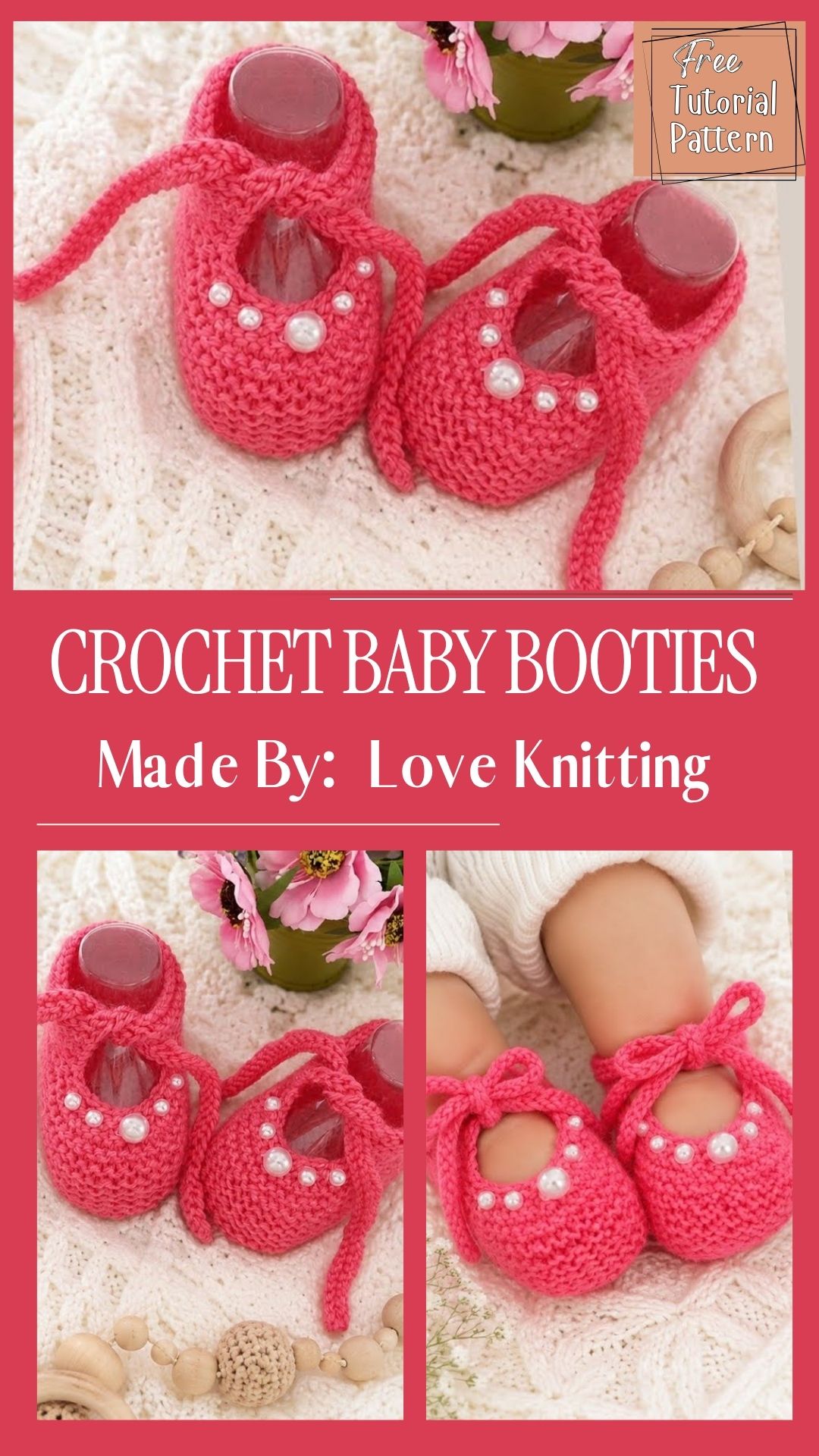 Soft Crochet Baby Booties Pattern with sock stitch texture