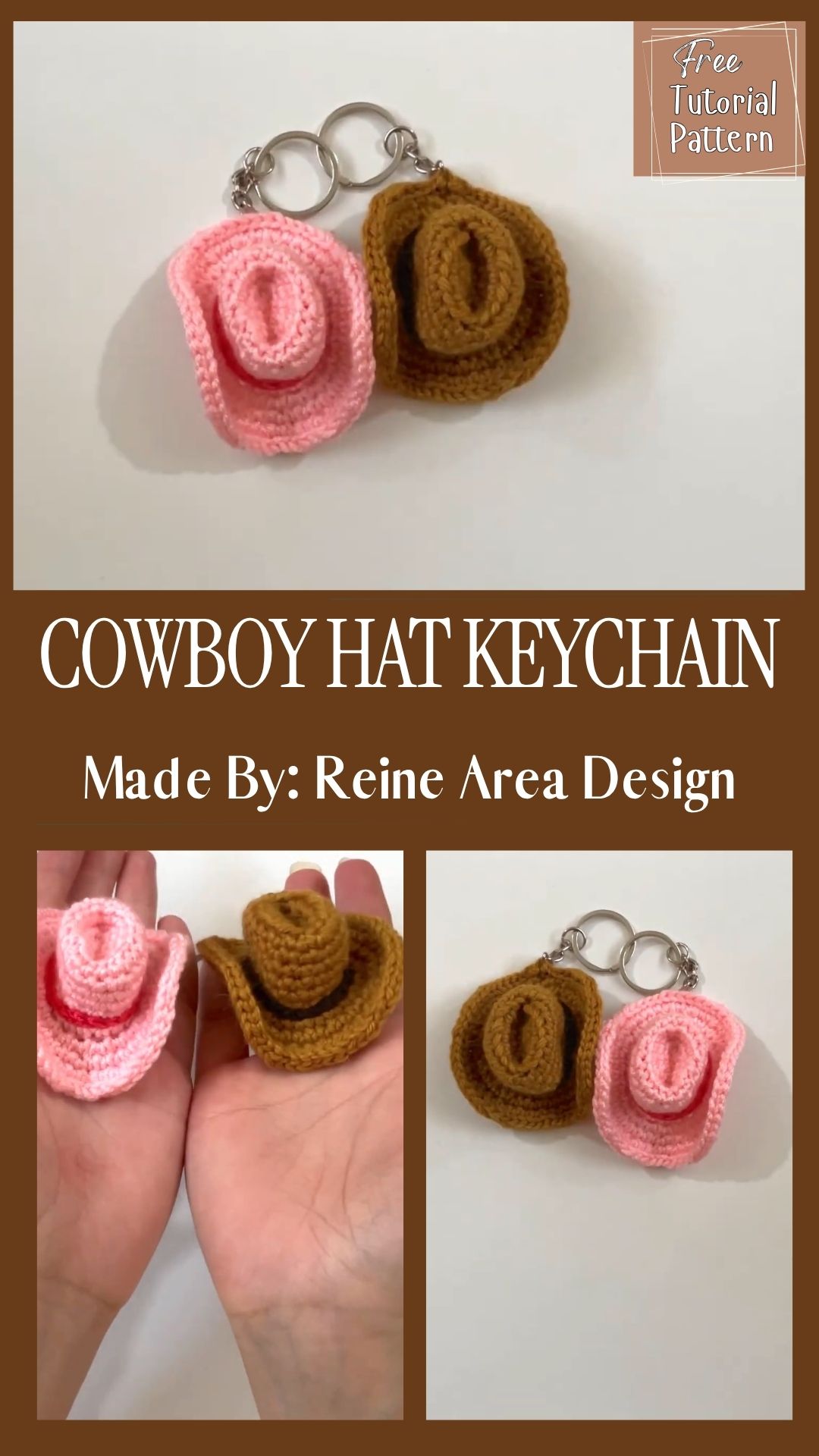 Stylish Crochet Cowboy Hat Keychain Pattern for Little Ones