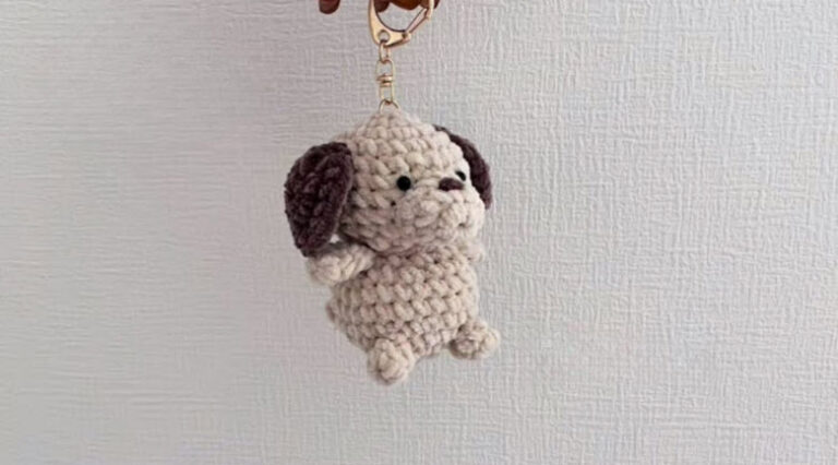 Crochet Dog Keychain Pattern with Floppy Ears