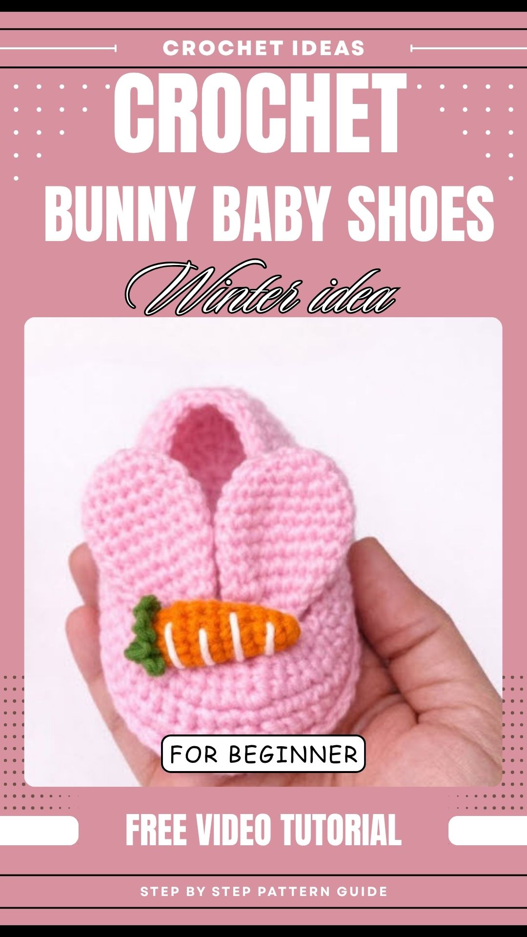 Crochet bunny baby shoes with floppy ears shown from another angle