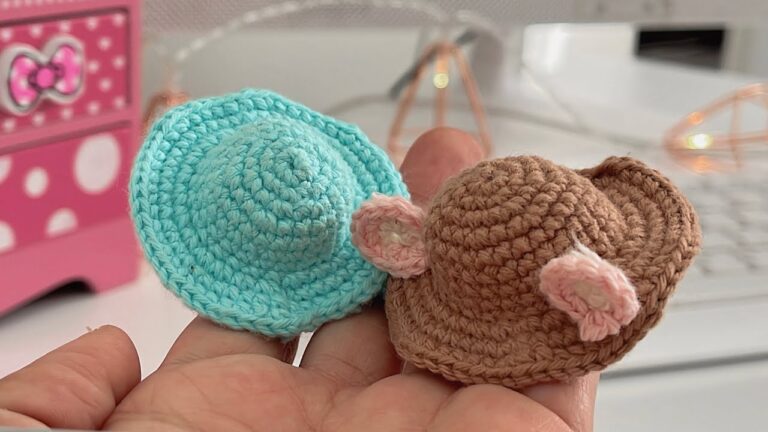 Crochet Mini Hat Amigurumi With Tiny Ears