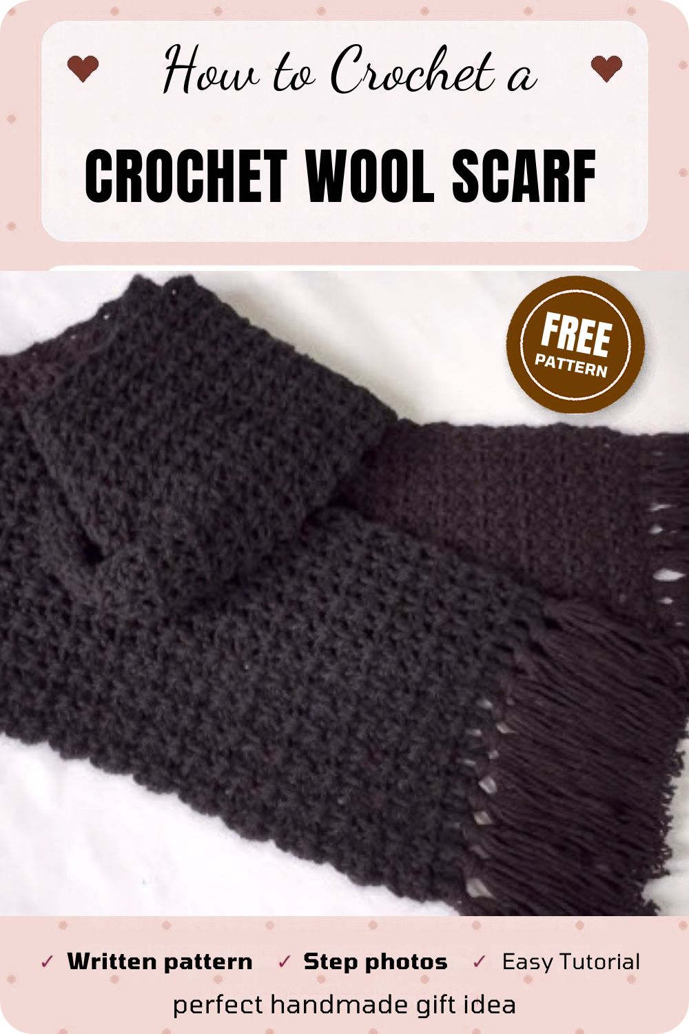 Crochet Wool Scarf Pattern for Total Beginners