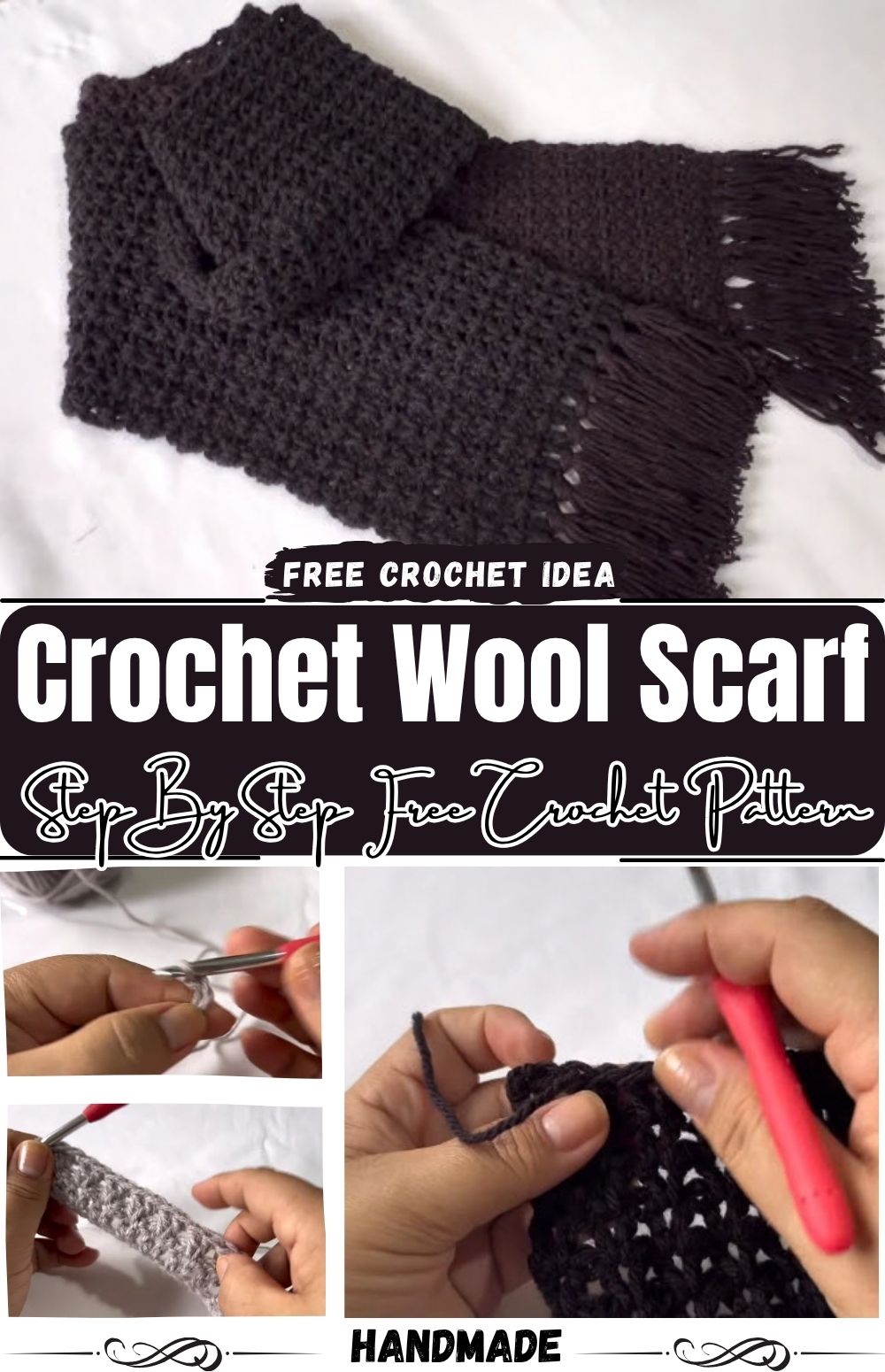 Crochet Wool Scarf Pattern for Total Beginners