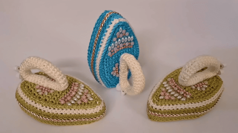 Miniature Crochet Iron Pattern With Pearl and Chain Details